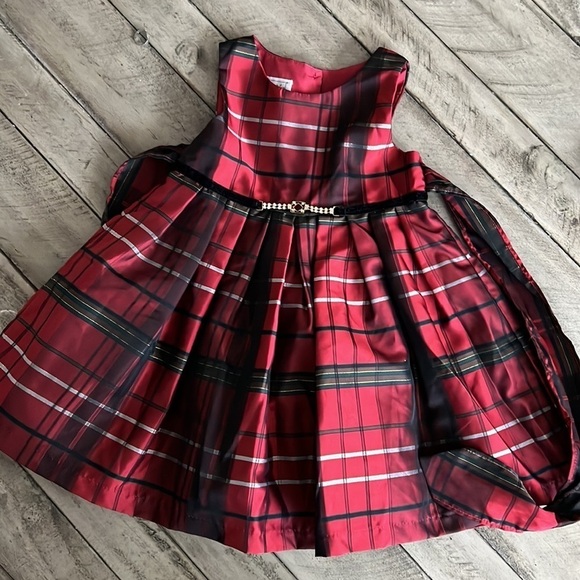 Pippa & Julie Red Plaid Holiday Dress and Cardigan Set - Picture 4 of 9